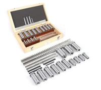 22PCS Keyway Broach Set, Metric Broaching Cutter Set with 4 Broaches & 13 Bushings, 5 Shims, High Precision Lathe Keyway Cutting Tools for Metalworking Processing Cutting