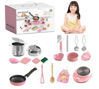 22Pcs Kids Kitchen Set, Food-Grade Stainless Steel Kids Cooking Sets, Real Food Making for Children 7-14 Beginner Cooking Educational Toys, Toys