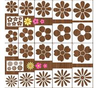22PCS Large Flower Stencils for Painting, Reusable Cherry Blossom Daisy Art Drawing Templates for DIY Crafts, Plastic Wild Flower Paint Stencil for Drawing on Wood Wall Fence Furniture Crafts Canvas
