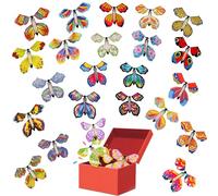 22Pcs Magic Flying Butterfly Toy Set - Hand-Spun Flight with Rubber Band, STEM Insect Lore Butterfly Garden Kit, 22 Colorful Butterflies for Kids Outdoor Play, Great Butterfly Gifts