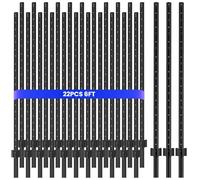 22PCS Metal Fence Posts, 182CM / 6FT Heavy Duty U-Shaped Garden Stakes, No Digging Fence Posts with Built-In Clips for Garden Wire Fencing, Suitable for Pasture, Farm, Cattle, Sheep and Livestock