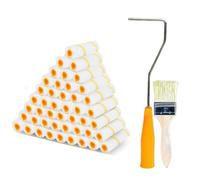 22Pcs Mini Paint Roller Sleeves and Frame Set, 4 inch Short Pile Microfibre Roller, Decorating & Painting Paint Roller Cover with Frame Brush, Small Paint Roller Covers for Emulsion Gloss Satin