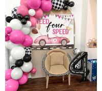 22PCS Need Four Speed Birthday Decoration Need Four Speed Balloons Backdrop Racing Car 4th Birthday Decoration Girls 4th Theme Party Supplies Car Balloons