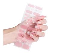 22Pcs/pack Nail Wraps Women Nail Polish Strips Multi-Colors Adhesive Fingernail Stickers Acrylic Strips Polish Film Gel Stickers Full Wraps Adhesive Gel Decals