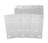 22pcs Perforated Stainless Steel Mounting Bracket 100 x 50 x 2 mm, Fixing Bracket for Fixing and Furniture, Silver