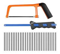 22PCS Portable Junior Hacksaw Blades 150mm Set, Hack Saw Mini Hacksaw with 20 Exchangeable Blades for Wood Cutting, Small Hand Saw with Adjustable Frame, Heavy Duty Compact Hacksaws Tool for DIY