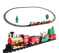 22PCS/Set Christmas Train Set Plastic Christmas Train with Lights and Sound Real Scene Creating DIY Electric Easy to Install Toys for Young Engineers