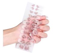 22Pcs/Sheet Polish Strips for Women Self-Adhesive Warm Color Polish Sticker Full Wrap for Art