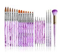 22Pcs UV Gel Nail Art Brush Tools Set, Acrylic Nail Art Dust Brush Kits, Nail Art Painting Brush, Nail Art Dotting Pen, Nail Tips Builder, Brush Nail Painting Tools for DIY Nail Art Designs