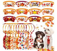 22Pcs Valentine's Day Bog Bow Tie, Adjustable Bow Ties Collars Necktie Set for Small Middle Large Cat Dog Holiday Party Wedding Pet Grooming Accessories (Autumn)