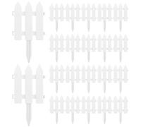 22Pcs White Picket Fence, Small Elegant White Plastic Picket Fence Inserts Hedge, 8x7 Decorative Protective Lawn Border for Garden, Landscaping, Farms