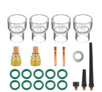 22Pcs WP9 Argon Arc #12 Glass Cup 1.0mm/1.6mm/2.4mm/3.2mm Gas Lens Collets Body Tips for WP9/20/25 Practical Accessories(1.6mm)
