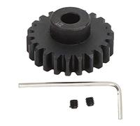 22T Pinion Gear Mod 1 5mm Steel High Strength Wear Resistant RC Car Gear for LOSI 1/10 Lasernut U4 Tenacity Off Road Vehicle Black 24mm Diameter