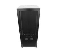 22U Server Cabinet Wall Mount Rack Enclosure with Caster Wheels 2 Server Fans Locking Grid Gate Removable Side Panels 19" Network Cabinet 15-18.5" Installation Depth Heavy-duty frame(22u cabinet 44IN)