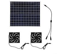 22W Solar Panel Fan Kit, With Dual 12V Exhaust Fan, IP65 Waterproof Rating, For Chicken Coops, Greenhouses, Sheds, Pet Houses