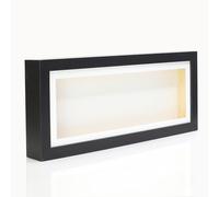22x10 1.5 Inch (4cm) Extra Deep Wood 3D Deep Box Picture Frame Display Memory Box With White Mount For Medals Memorabilia Flowers etc