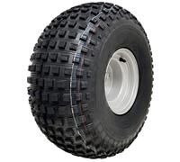 22x11.00-8 knobby ATV tyre on 4 stud rim ATV trailer quad wheel - 100mm PCD rim.