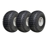 22x11.00-8 Knobby ATV Tyres 4 Stud Rim Trailer Quad Wheels 100mm PCD (Set of 3)