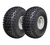 22x11.00-8 Knobby ATV Wheels 4 Stud Rim 4 Ply Trailer Quad 4 Inch PCD (Set of 2)