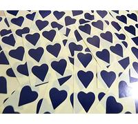 22x20mm Dark Navy Blue Heart Shaped Labels, 90 Self-Adhesive Colour Code Stickers, Sticky Hearts for Craft and Decoration