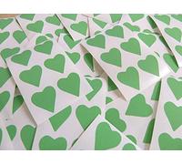 22x20mm Light Green Heart Shaped Labels, 90 Self-Adhesive Colour Code Stickers, Sticky Hearts for Craft and Decoration