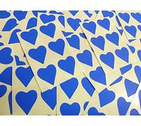 22x20mm Royal Blue Heart Shaped Labels, 90 Self-Adhesive Colour Code Stickers, Sticky Hearts for Craft and Decoration