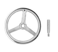 22x250mm 3-Spoke Round Metal Handwheel for Lathe, Milling Machine & CNC Grinding Equipment Chrome Plated Manual Control Wheel with Revolving Handle