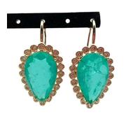 22x33mm Big Teardrop Light Green Quartz Crystal Dangle Hook Earrings For Women