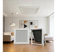 22x46 in Air Return GrilleWhite Heavy Duty Steel Louvered Design Paintable Vent Cover Includes ScrewsEfficient Cold Air Return Vent for Optimal Airflow