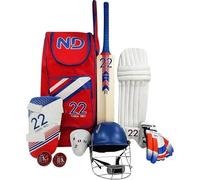 22YardsPro 11-Piece Cricket Set - Includes Bat, Pads, Gloves, Helmet & Protective Gear | Complete Cricket Kit for Adults & Youth | Perfect for Training & Match Play (Youths RH (12-15 Years))