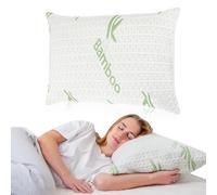 22YardsPro Bamboo AirFlow Memory Foam Sleeping Pillow - Soft, Cooling & Skin-Friendly Cover - Pressure-Relieving Support for Neck & Shoulder Comfort - Removable Easy-Wash Bamboo Case (Standard)