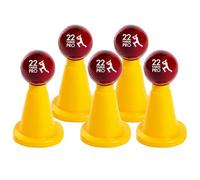 22YardsPro Cricket Accessories Batting Tee Coaching Aid Durable flexi plastic construction - Cricket Training aid suitable for Cricket Coaches & Player (Yellow, Pack of 6)
