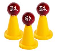 22YardsPro Cricket Accessories Batting Tee Coaching Aid Durable flexi plastic construction - Cricket Training aid suitable for Cricket Coaches & Player (Yellow, Pack of 3)