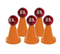 22YardsPro Cricket Accessories Batting Tee Coaching Aid Durable flexi plastic construction - Cricket Training aid suitable for Cricket Coaches & Player (Orange, Pack of 6)