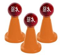 22YardsPro Cricket Accessories Batting Tee Coaching Aid Durable flexi plastic construction - Cricket Training aid suitable for Cricket Coaches & Player (Orange, Pack of 3)