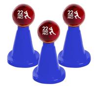 22YardsPro Cricket Accessories Batting Tee Coaching Aid Durable flexi plastic construction - Cricket Training aid suitable for Cricket Coaches & Player (Blue, Pack of 3)