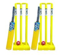 22YardsPro Cricket Set, Plastic Cricket Bat, 3 Cricket Stumps with Base & Cricket Ball | Lightweight Durable Cricket Kit for Indoor & Outdoor Garden Games