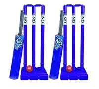 22YardsPro Cricket Set, Plastic Cricket Bat, 3 Cricket Stumps with Base & Cricket Ball | Lightweight Durable Cricket Kit for Indoor & Outdoor Garden Games