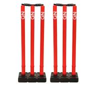 22YardsPro Cricket Stumps with Base - Durable Plastic Cricket Wickets Set with Bails, High Visibility Training Stumps for Practice, Nets & Matches