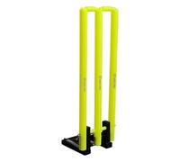 22YardsPro Cricket Wickets with Bails & Metal Base - Durable & Weather-Resistant Cricket Stumps Set for Training & Matches (Yellow)