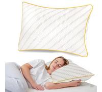 22YardsPro Luxury Memory Foam Pillow with Cooling Gel & Bamboo Cover - Ergonomic Neck & Shoulder Support, Breathable Airflow, Removable Fill & Washable Case - Side, Back & Stomach Sleepers (Standard)
