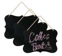 23 * 17 cm Chalkboard Signs with String Wooden, Erasable Message Board Sign with Hanging String, Hanging Blackboard Labels for Message Board Weddings Place Cards Birthday Parties, 3 Pack