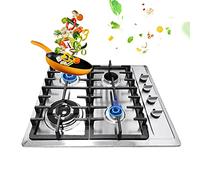 23 * 20 in Gas Cooktops,4 Burners Built in Gas Cooktop Drop-In Stainless Steel Stoves,NG/LPG Cooktop Kitchen Cook RV Stove,Gas Range for Home Commercial,Cook Kit Thermocouple Protection Easy to Clean