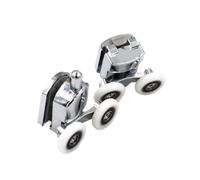 23/25/27mm Zinc Alloy Double-Wheel Sliding Shower Door Roller Bearing Wheel Runners Replacement For 12-14mm Glass for Enclosures, Bathroom Curved Sliding Doors(1-upper 1-down,25mm)
