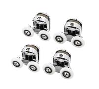 23/25/27mm Zinc Alloy Double-Wheel Sliding Shower Door Roller Bearing Wheel Runners Replacement for 12-14mm Glass for Enclosures, Bathroom Curved Sliding Doors(4pcs Upper,27mm)