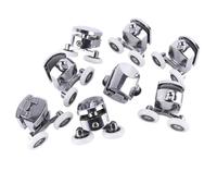 23/25/27mm Zinc Alloy Double-Wheel Sliding Shower Door Roller Bearing Wheel Runners Replacement For 12-14mm Glass for Enclosures, Bathroom Curved Sliding Doors(4-upper 4-down,27mm)
