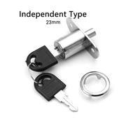 23/32mm Cam Cylinder Lock Tongue Door Bolt Latch Cabinet Drawer Lock with Key Sliding Door Wardrobe Lock Furniture Hardware(23mm-Independent)