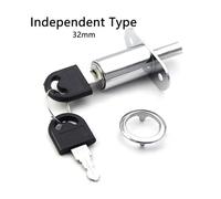 23/32mm Cam Cylinder Lock Tongue Door Bolt Latch Cabinet Drawer Lock with Key Sliding Door Wardrobe Lock Furniture Hardware(32mm-Independent)