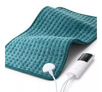 23.6"×11.8" Heating Pad for Neck Shoulders Back, Heated Blanket with Large Digital, 4 Time 9 Heating, Gifts for Mom Dad Women Men, Washable(Green-1)
