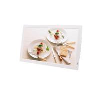 23.6/24-inch IPS high-definition electronic photo album/digital photo frame, 1080P advertising machine, tempered glass panel, home and commercial use(Color:White)